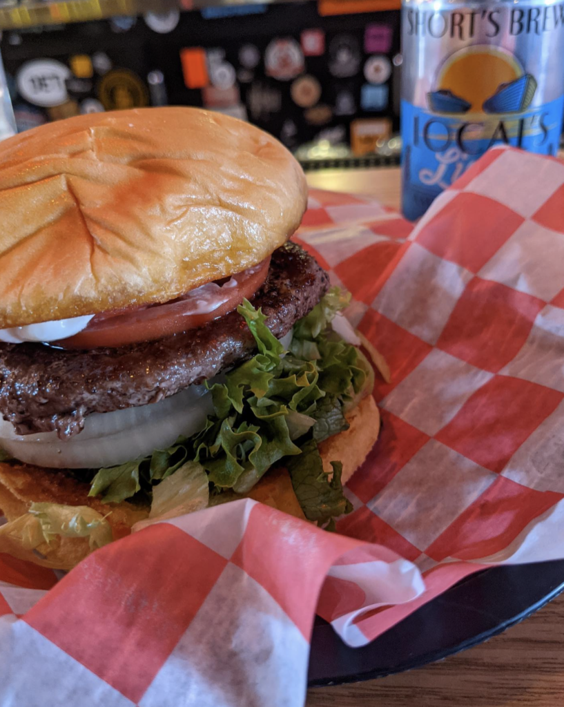 classic burger from Checker Bar
