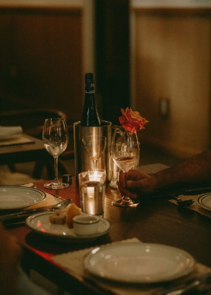 Dinner date plate settings at Alpino, taken by Jess Nosal