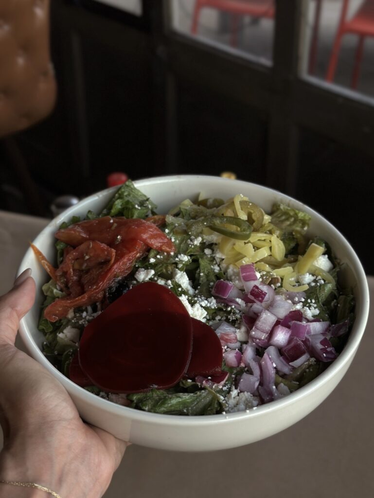 Greek salad from Vinsetta Garage