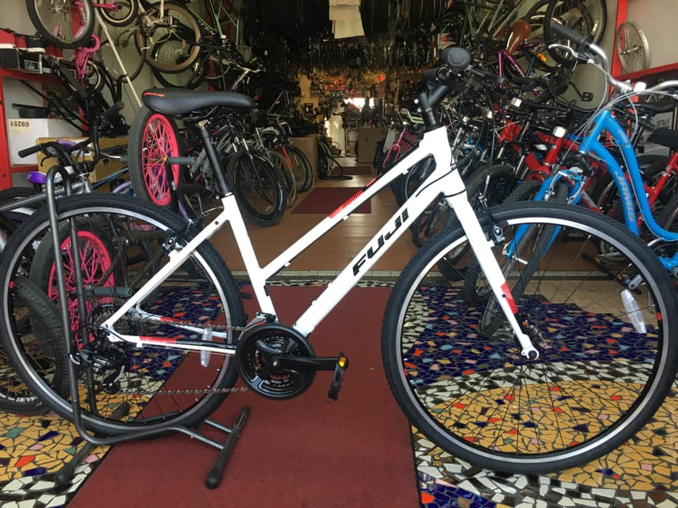 rows of bikes at downtown ferndale bike shop