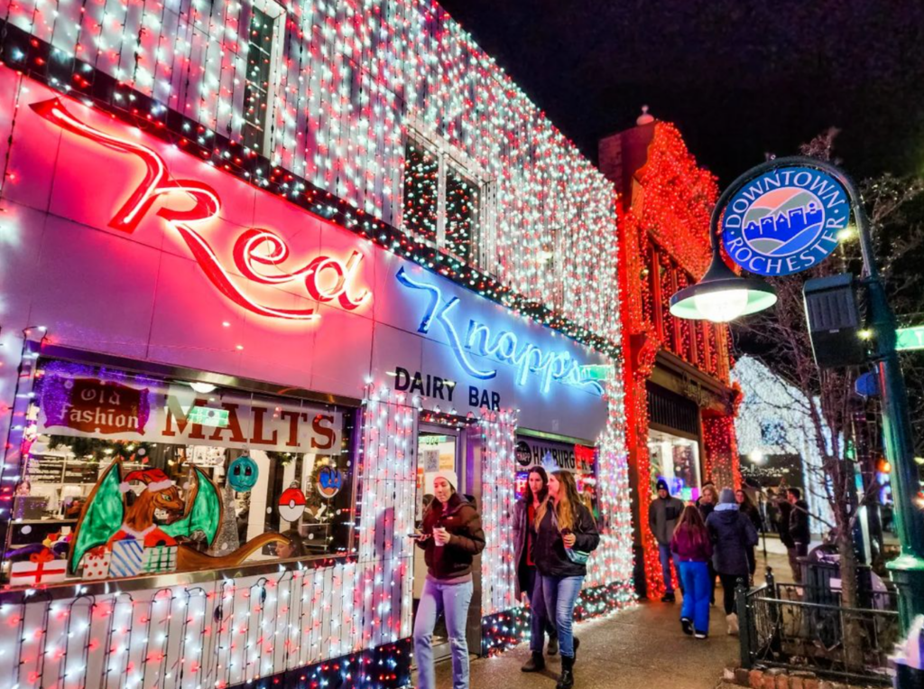 downtown rochester big bright light show