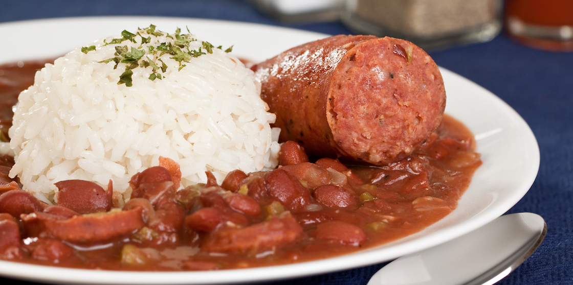 Traditional cajun red beans & rice