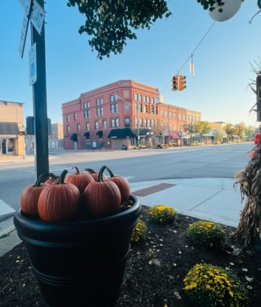 pumpkin display in tecumseh for fall festival weekend