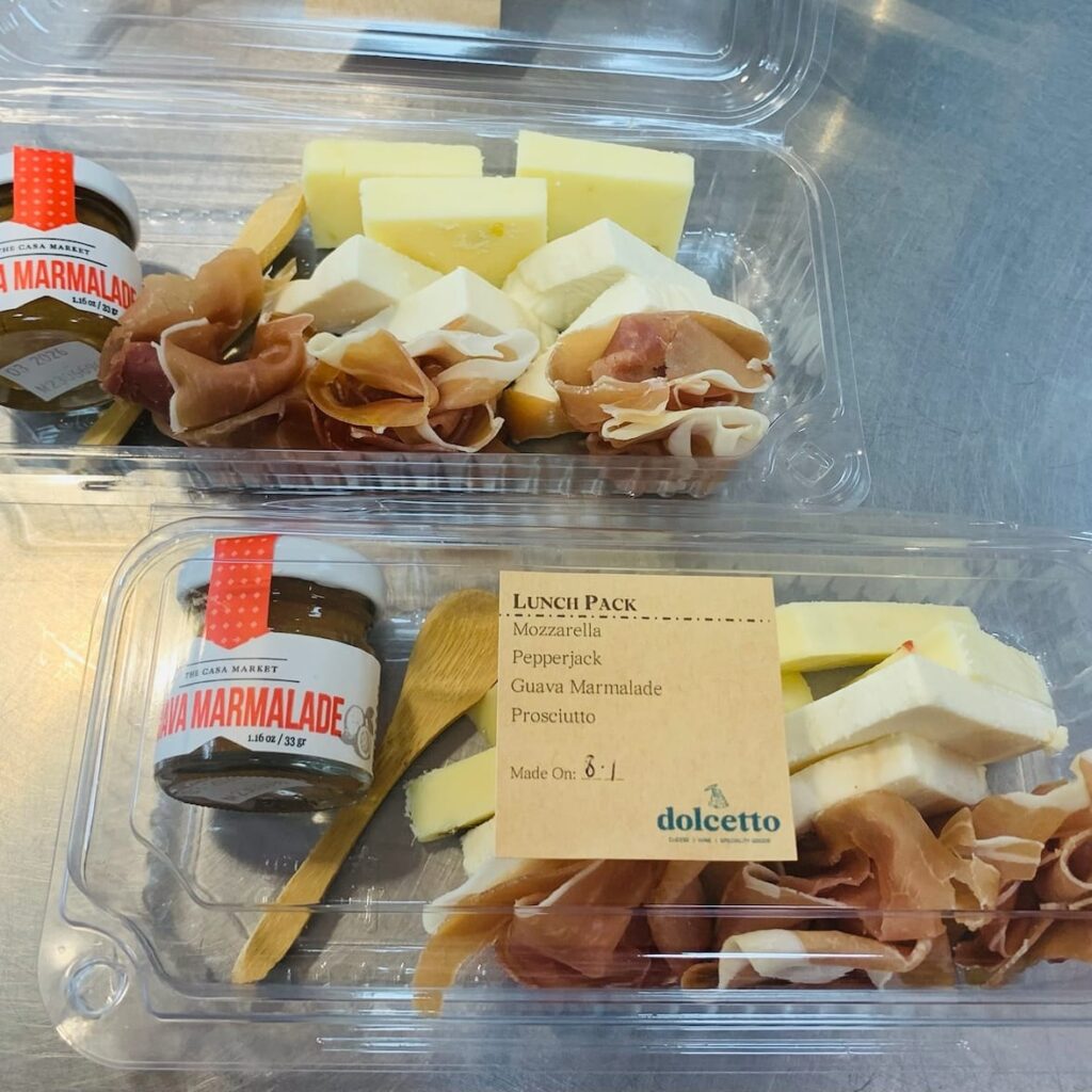 cheese lunch packs from dolcetto cheese shop