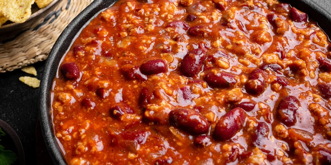 Chili pan close up