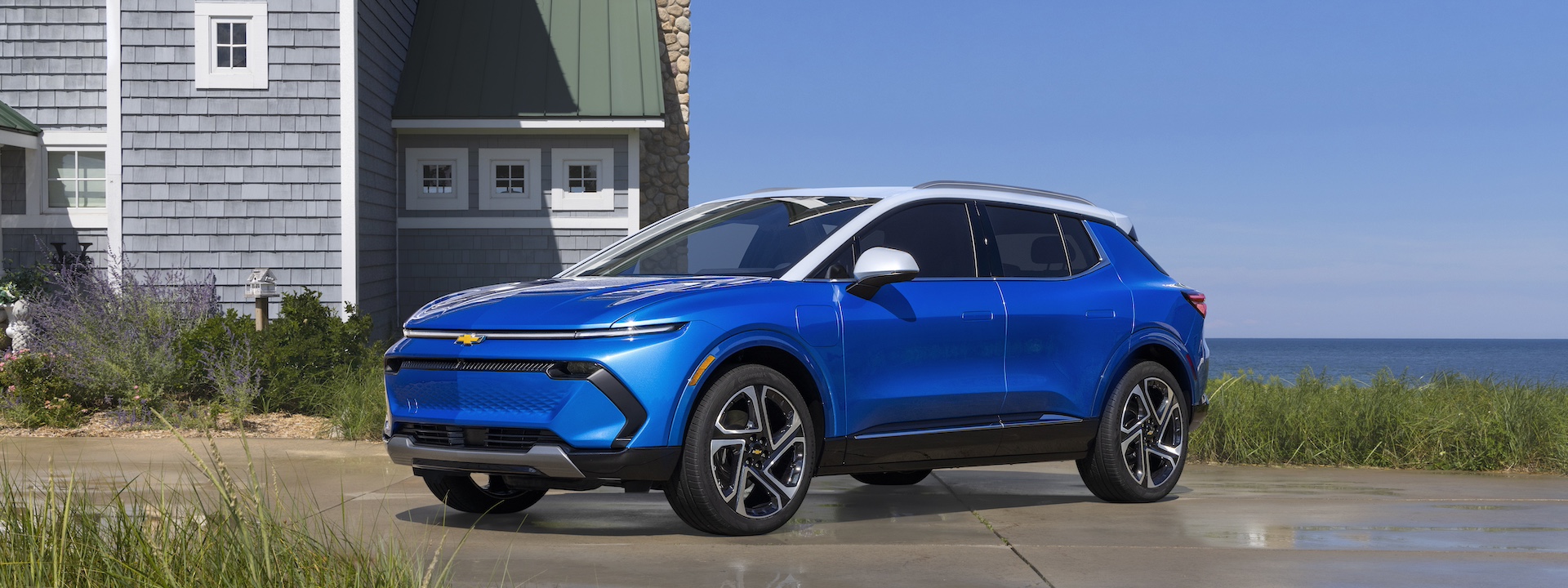 blue equinox ev by the water