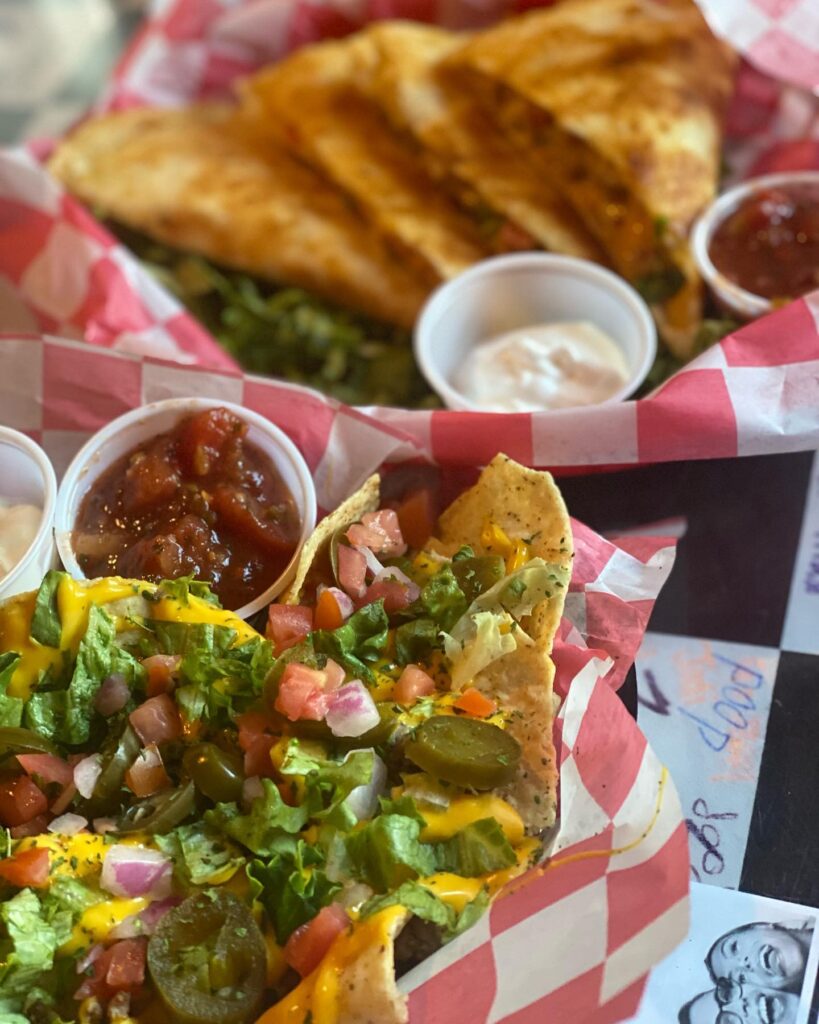 Checker Bar nachos and quesadillas - late-night dining