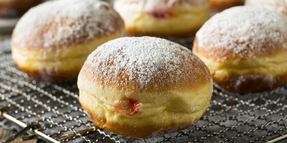 Gourmet Homemade Polish Paczki Donuts with Jelly Filling