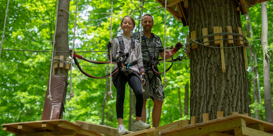 dad and daughter duo at treerunner adventure park