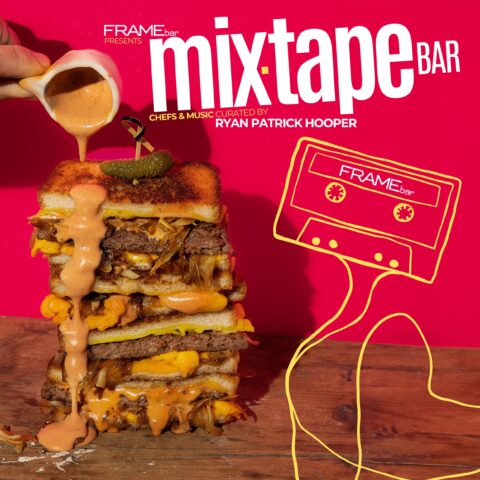 mixtape bar flyer for may events dinner series