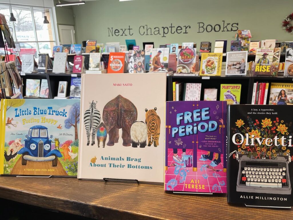 book displays at next chapter books with children's novels, cookbooks, and more
