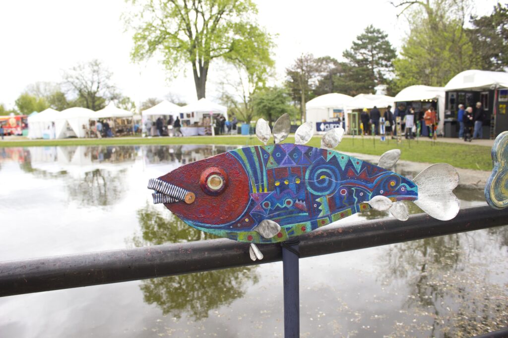 fish sculpture at palmer park's june art fair