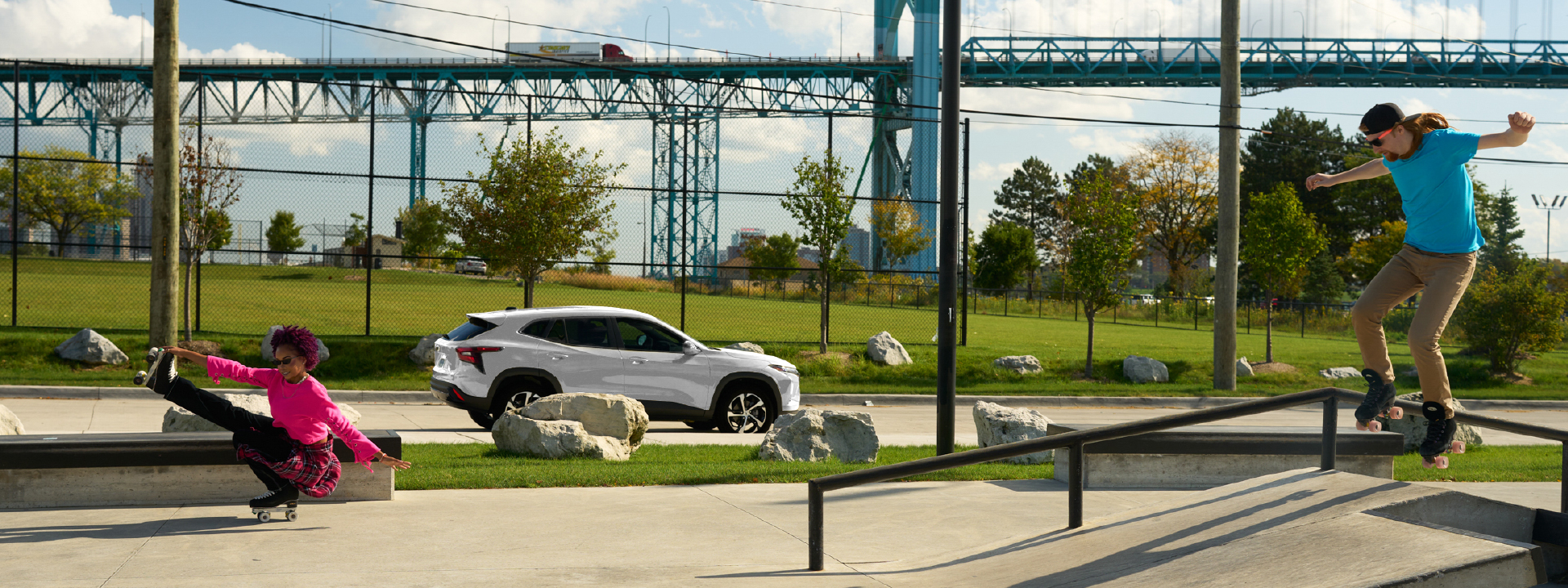 White Trax at skatepark