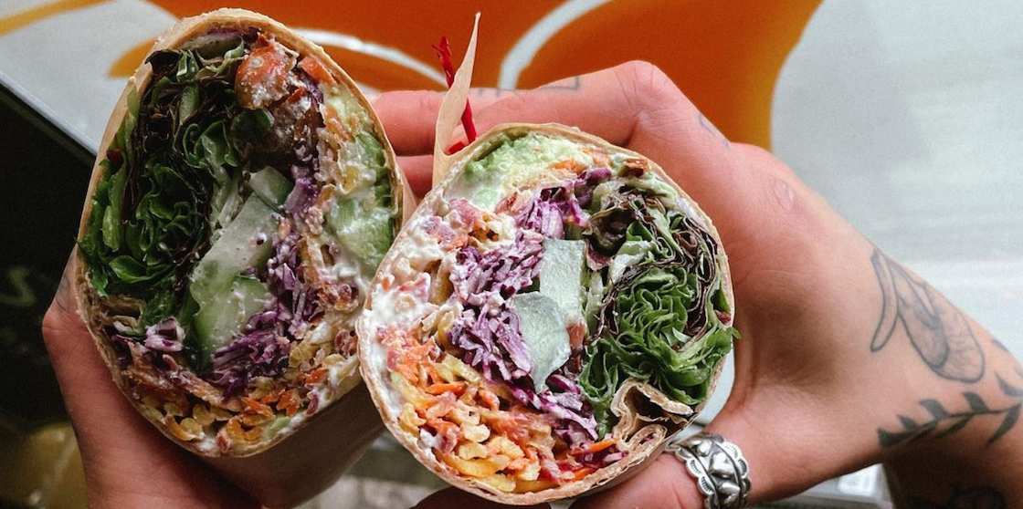 rainbow wrap from Cacao Tree Cafe