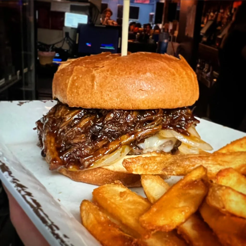 pulled pork sandwich from basement burger bar