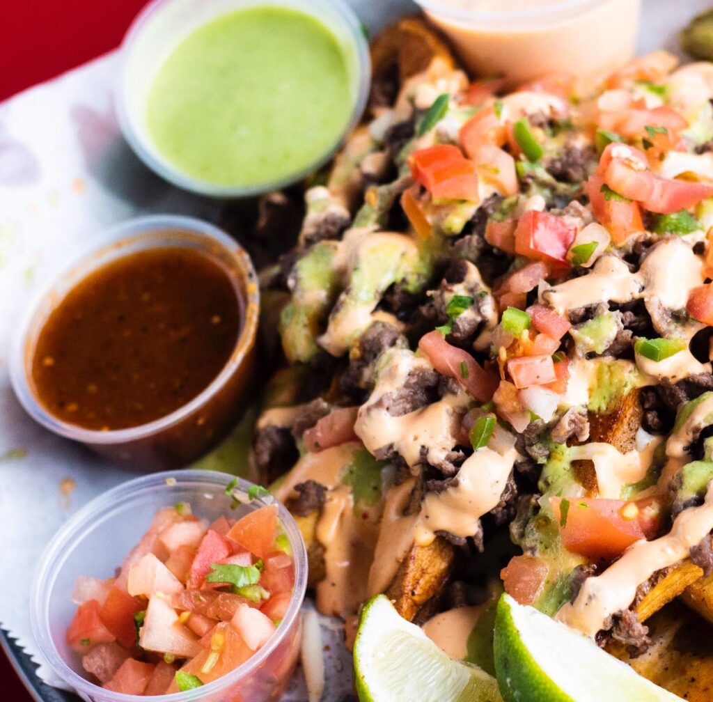 carne asada fries from the Taco Stand Taqueria in Allen Park