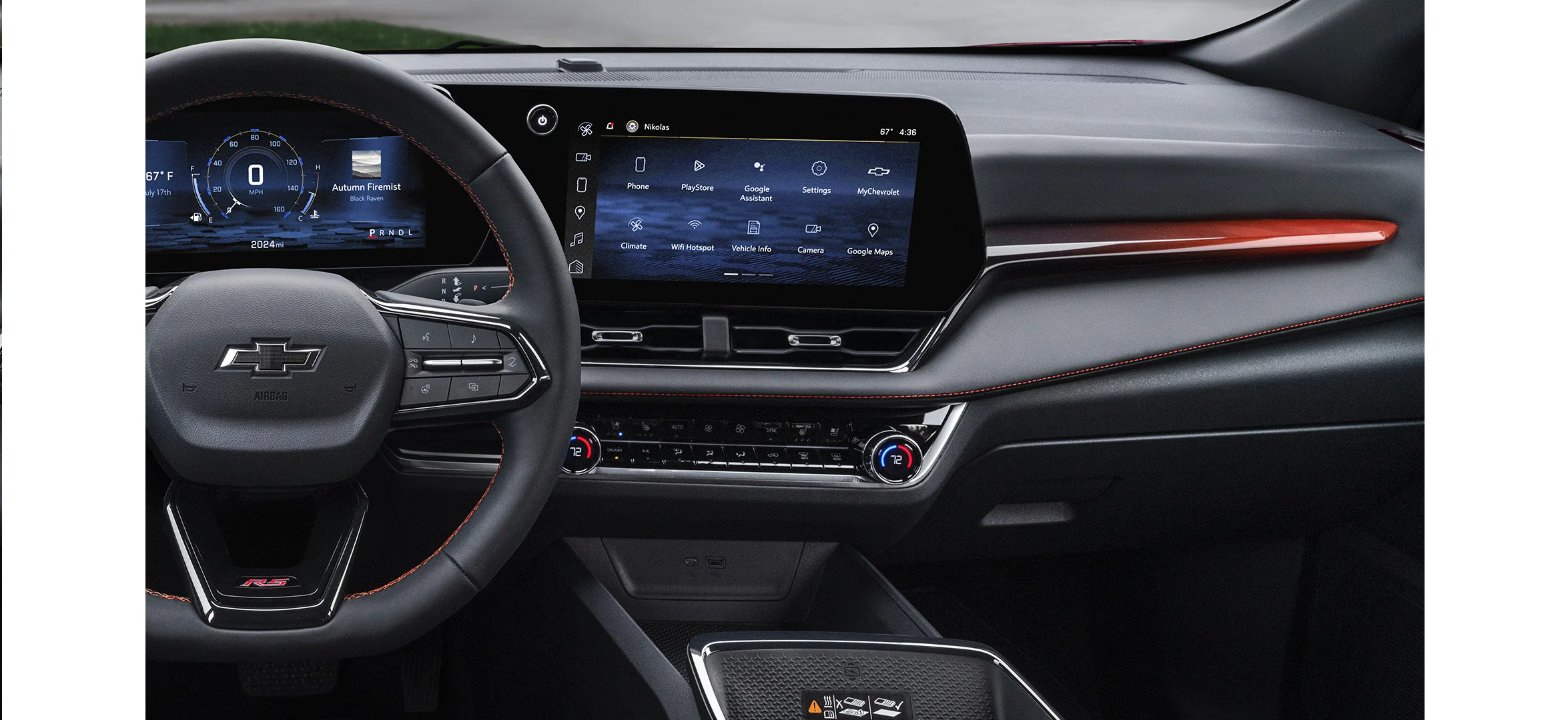 Infotainment screen and dashboard