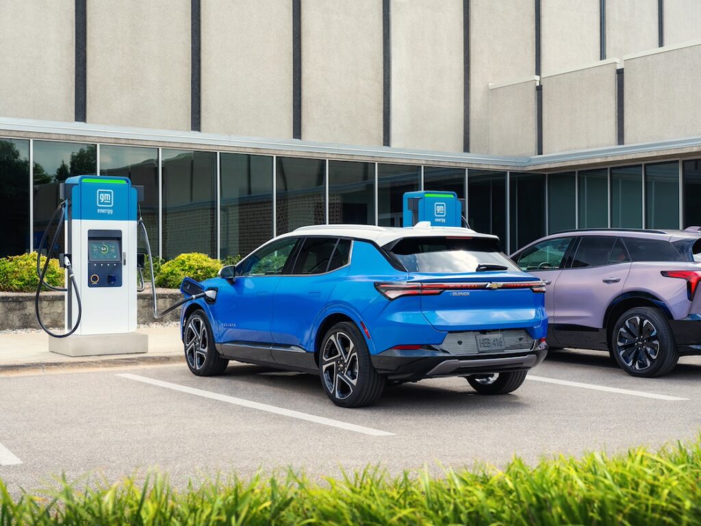 equinox ev charging station with a blazer ev