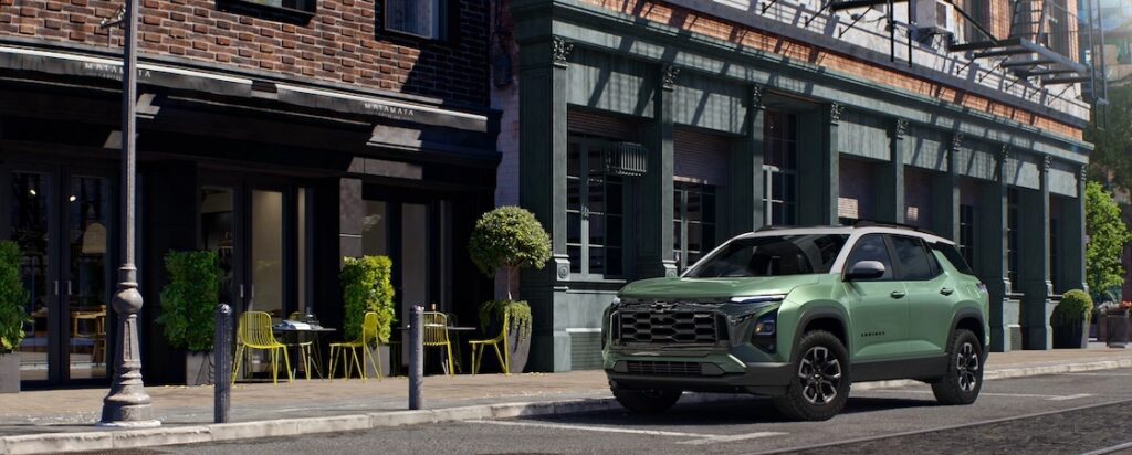 Green Equinox with white roof