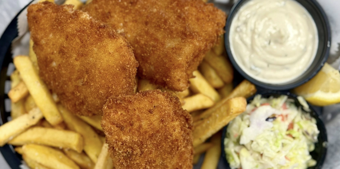 Crispy cod and fries from Lost Sailor Fish & Gourmet