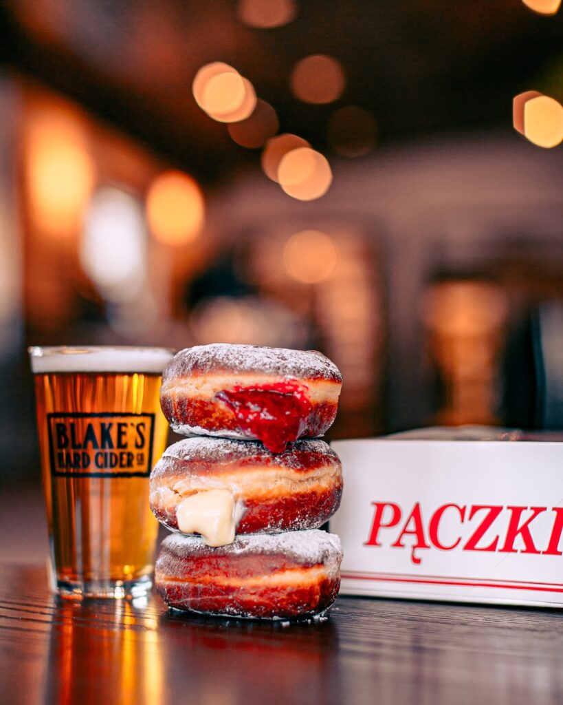 Cream and berry pączki from Blake's Orchard & Cider Mill