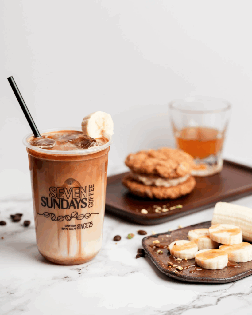 Seven Sundays Coffee - Banana Foster latte