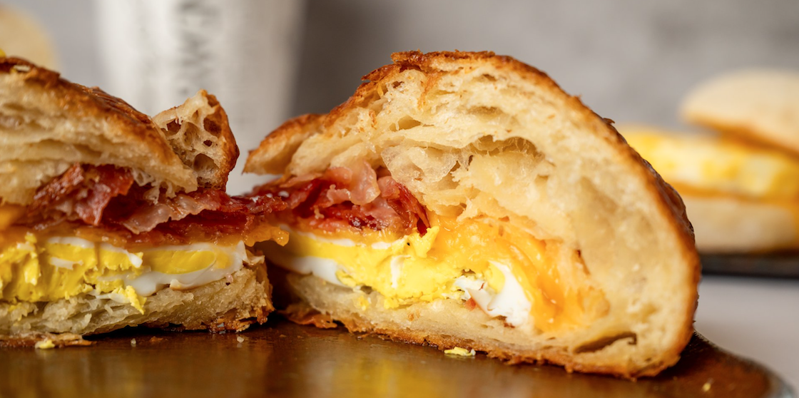 Seven Sundays Coffee -Café bacon and egg croissant