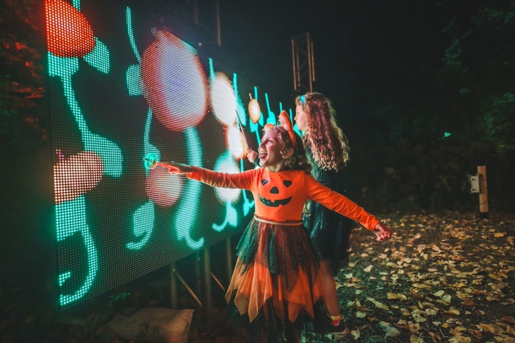 Glenlore Trails path with interactive entertainment stops