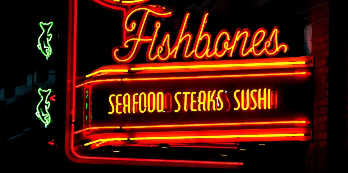 Fishbones Greektown Marquee