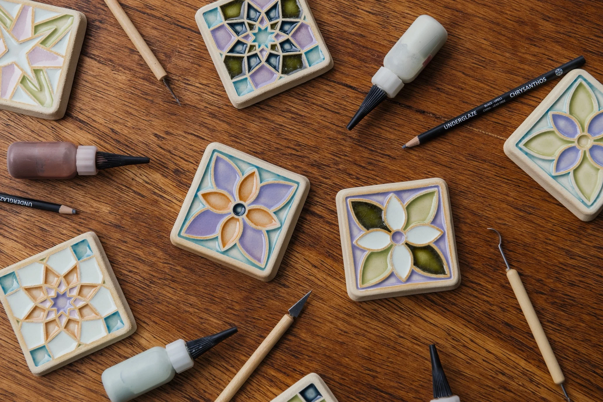 DIY art - mosaic tile glazing workshop at Pewabic, courtesy of EEBerger