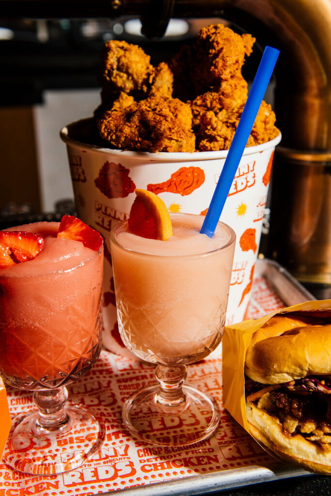 frozen drinks and fried chicken from The Brakeman and Penny Red's