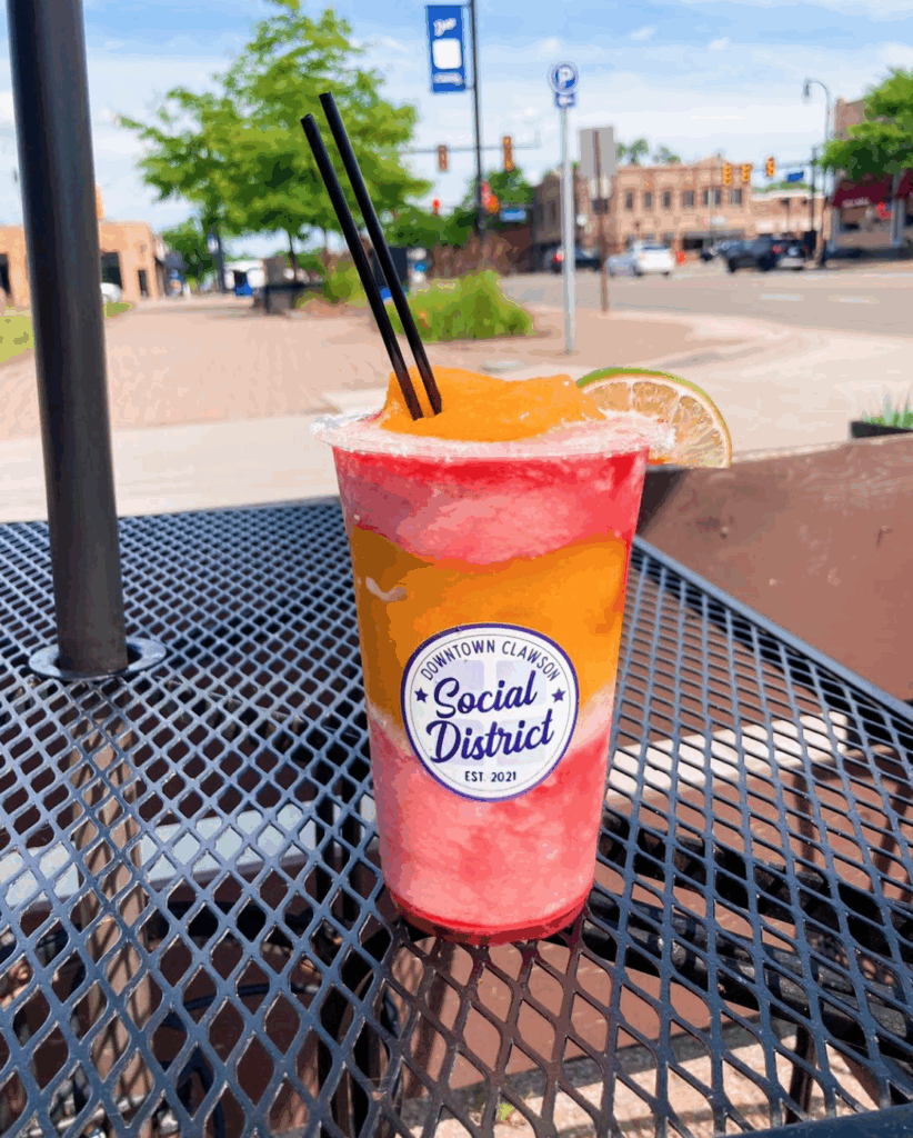 Layered frozen cocktail from Mojave Cantina