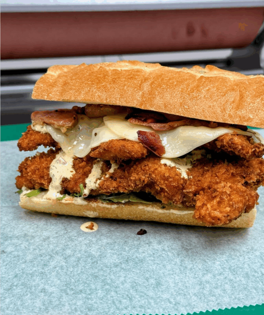 Hot sandwich from Morelia's Italian Fried Chicken