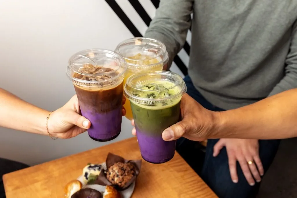 ube lattes and matcha from JP Makes & Bakes