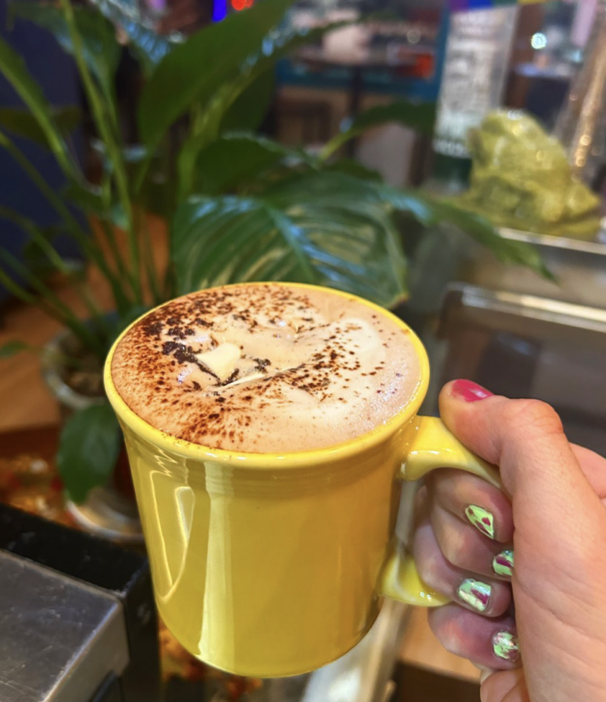 Hot cocoa cup from Ypsilanti's Bridge Community Cafe