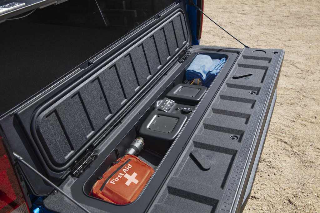 Colorado feature - StowFlex® Tailgate with a first aid kit, towels, and more