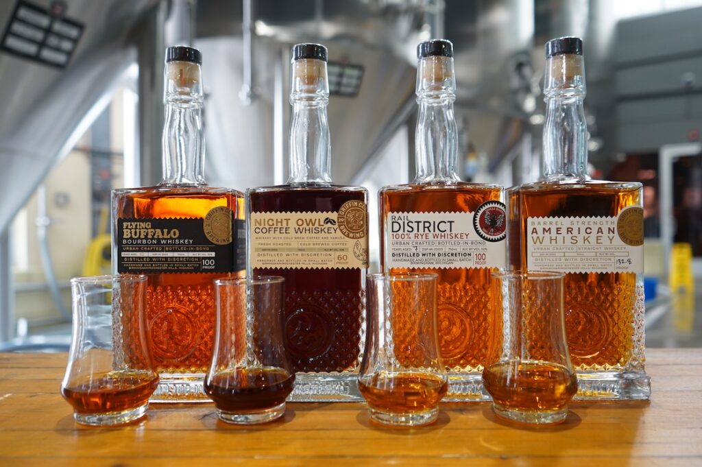 Griffin Claw Brewing Company whiskey flight - drink flights
