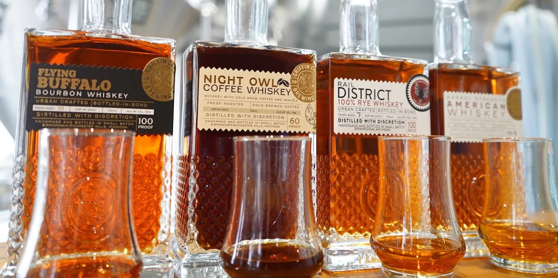 Whiskey flight from Griffin Claw Brewing Company