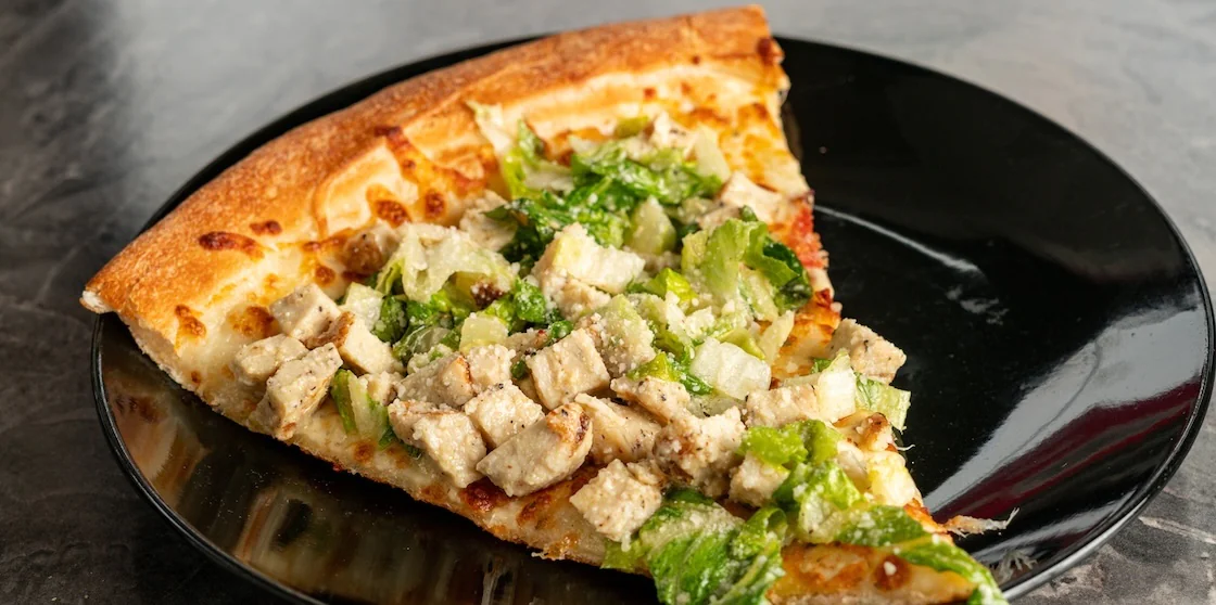 Chicken Caesar salad pizza