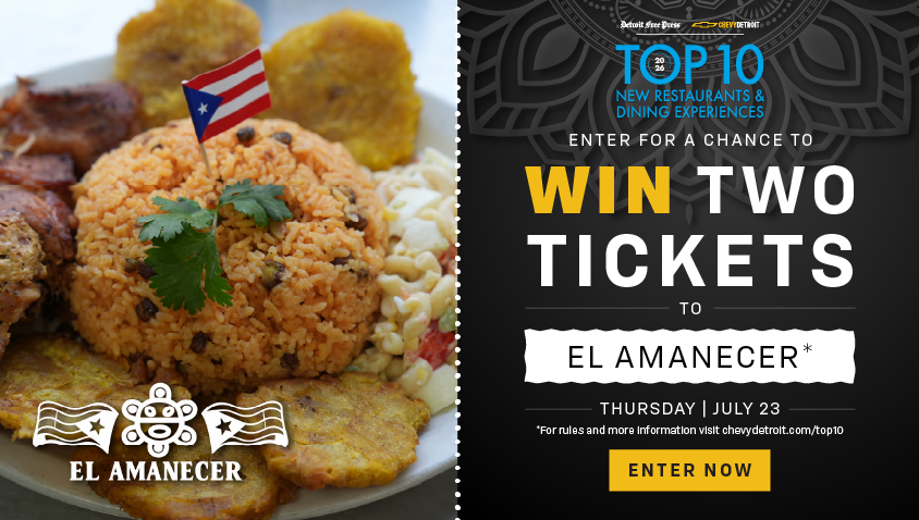Detroit Free Press and Chevy Detroit Top 10 New Restaurants & Dining Experiences. Enter for a chance to win two tickets to El Amanecer on Thursday, July 23. Enter Now.
