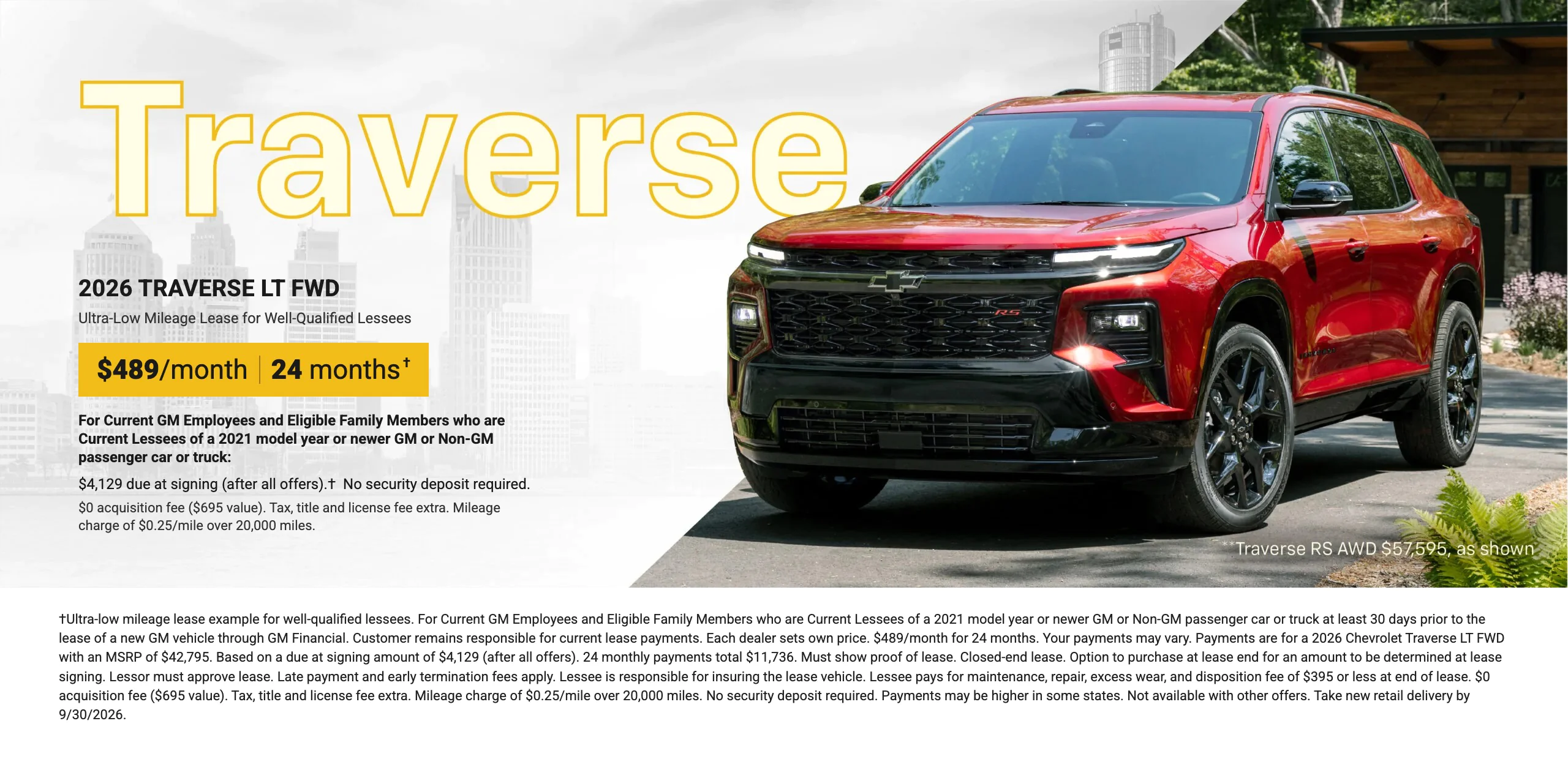 Traverse September Offer